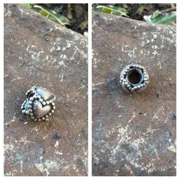 Designer Pandora 925 ALE Sterling Silver Everlasting Love Heart Bead Charm - Picture 5 of 6